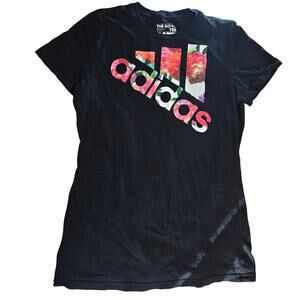 Adidas The Go To Tee Floral Black/Pink Womens Size M